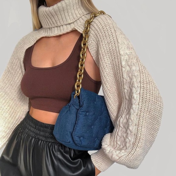 Zara Bags Nwt Zara Quilted Denim Maxi Crossbody Bag Poshmark